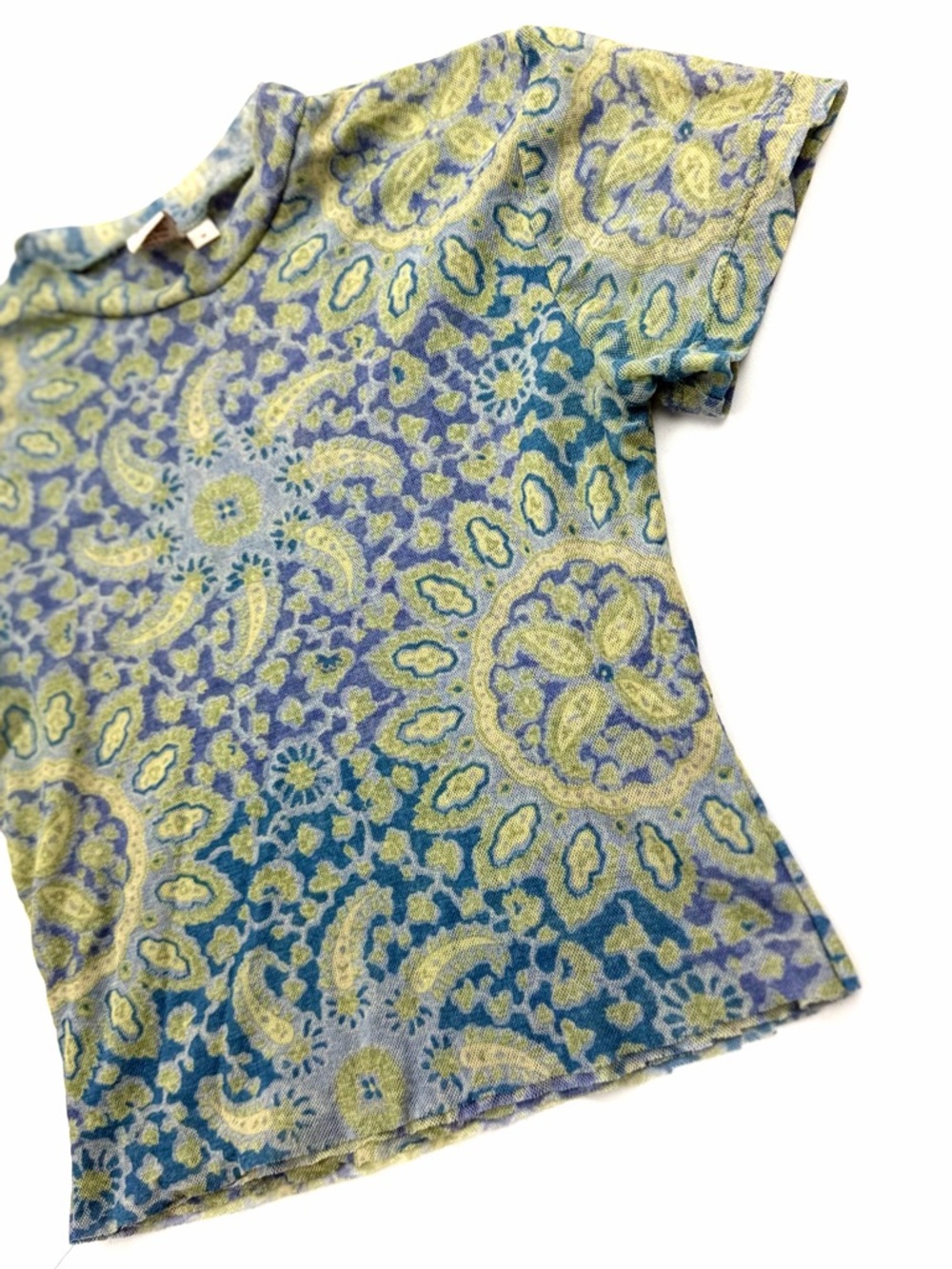 Sweet Pea Double Mesh Paisley Crop Top Y2K Baby Tee XS